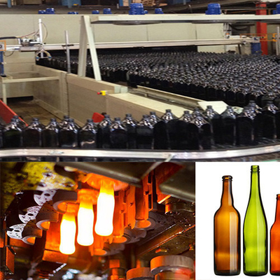 satın al En Son Tasarım Cam Şişe Üretim hattı Amber Yeşil Açık Kaplı Cam online manufacture